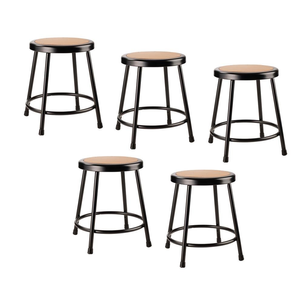 (5 Pack) NPS® 18"Heavy Duty Steel Stool, Black