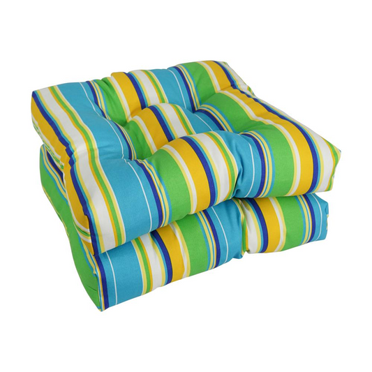 19-inch Squared Patterned Spun Polyester Tufted Dining Chair Cushions (Set of 2) 94005-2CH-REO-56