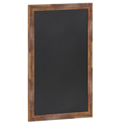 Canterbury 24" x 36" Torched Wood Wall Mount Magnetic Chalkboard Sign