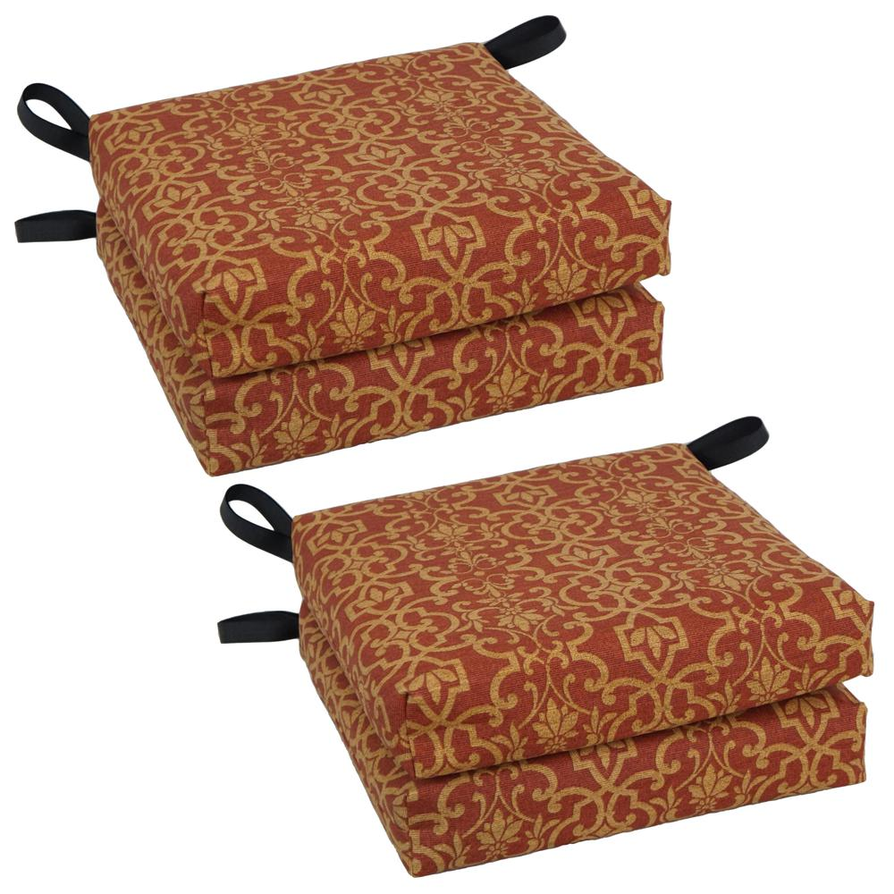 Blazing Needles Set of 4 Outdoor Chair Cushions, Vanya Paprika