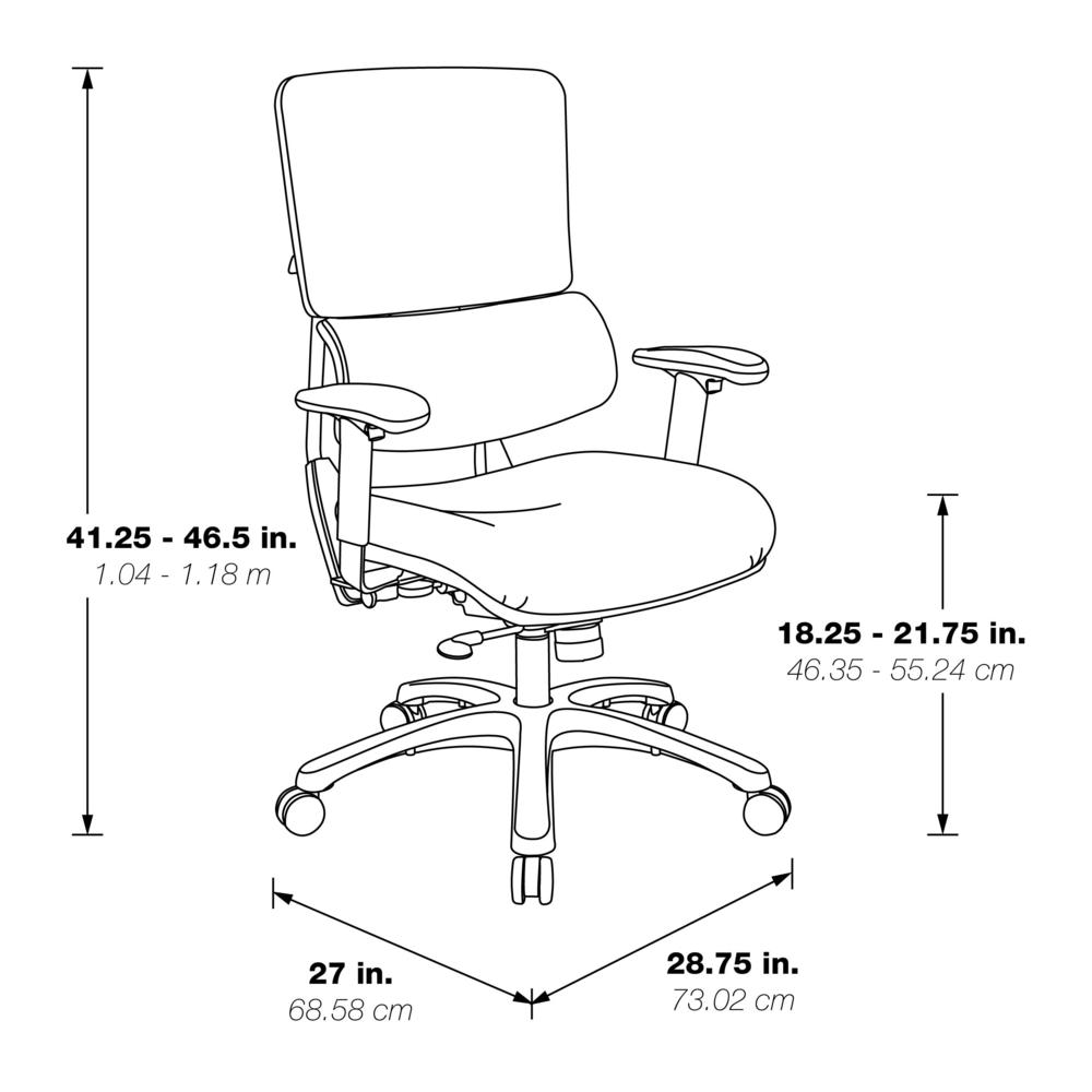 Dillon Seat and Back Managers Chair, Black