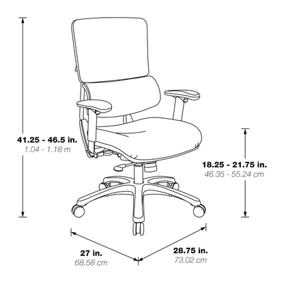 Dillon Seat and Back Managers Chair, Black