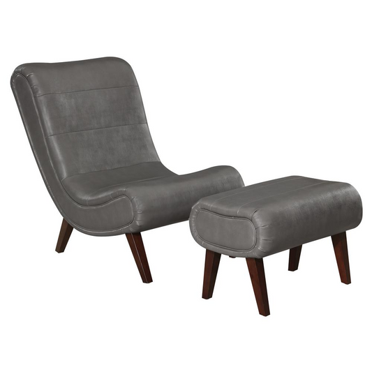 Hawkins Lounger with Ottoman, Pewter