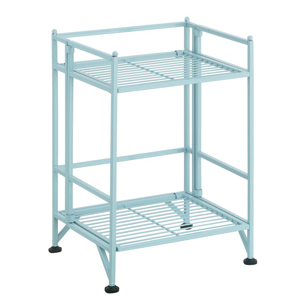 Xtra Storage 2 Tier Folding Metal Shelf Blue