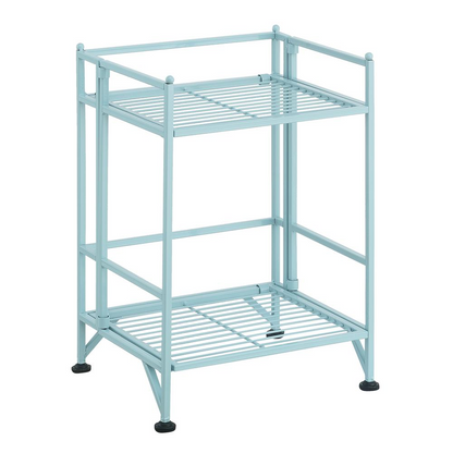 Xtra Storage 2 Tier Folding Metal Shelf Blue