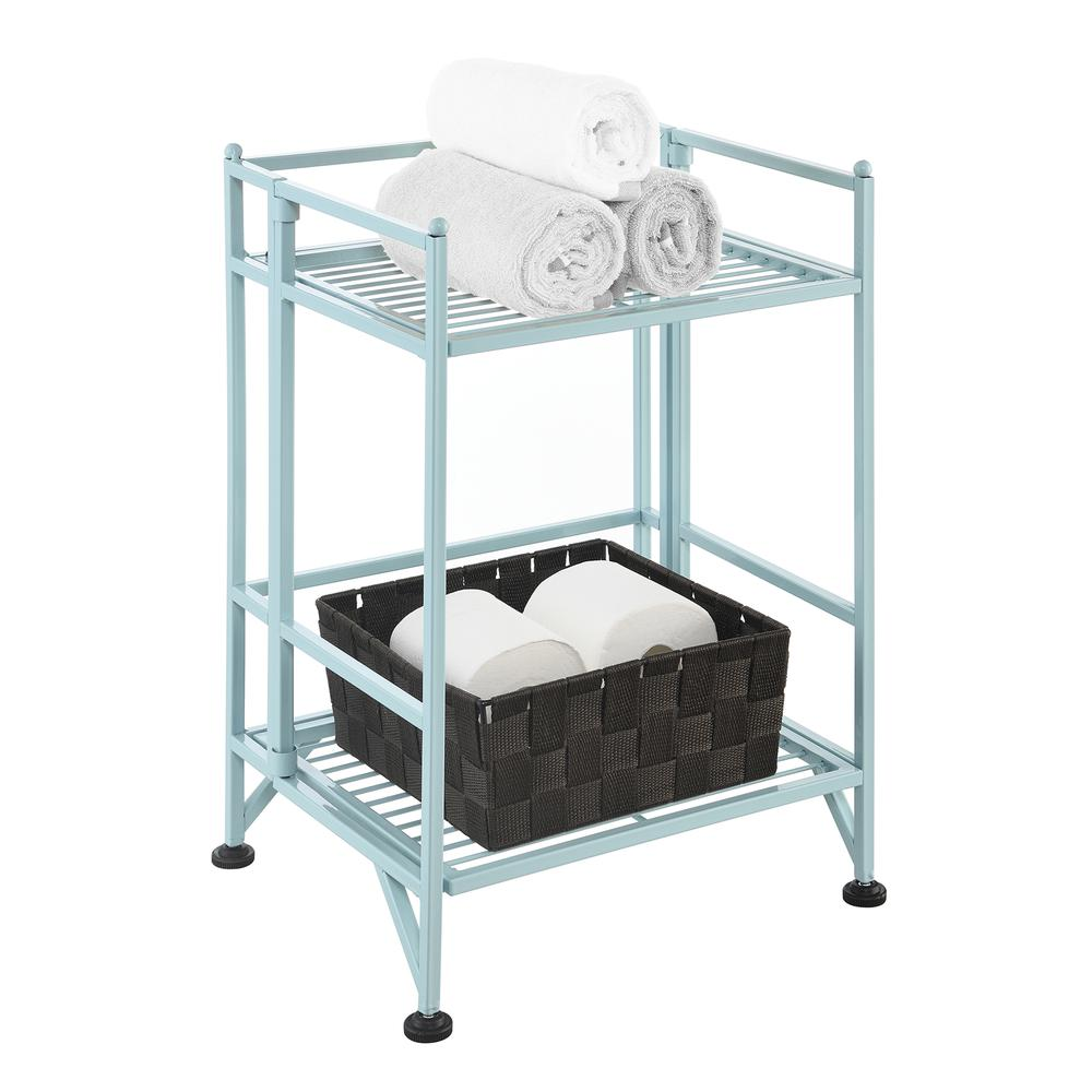 Xtra Storage 2 Tier Folding Metal Shelf Blue