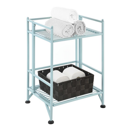 Xtra Storage 2 Tier Folding Metal Shelf Blue