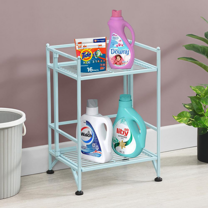 Xtra Storage 2 Tier Folding Metal Shelf Blue