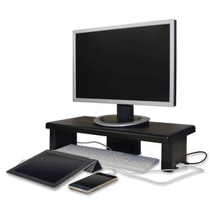 DAC Stax Ergonomic Height Adjustable Monitor Stand with 2 USB Ports - 66 lb Load Capacity - 4.8" Height x 13" Width x 10.5" Depth - Black