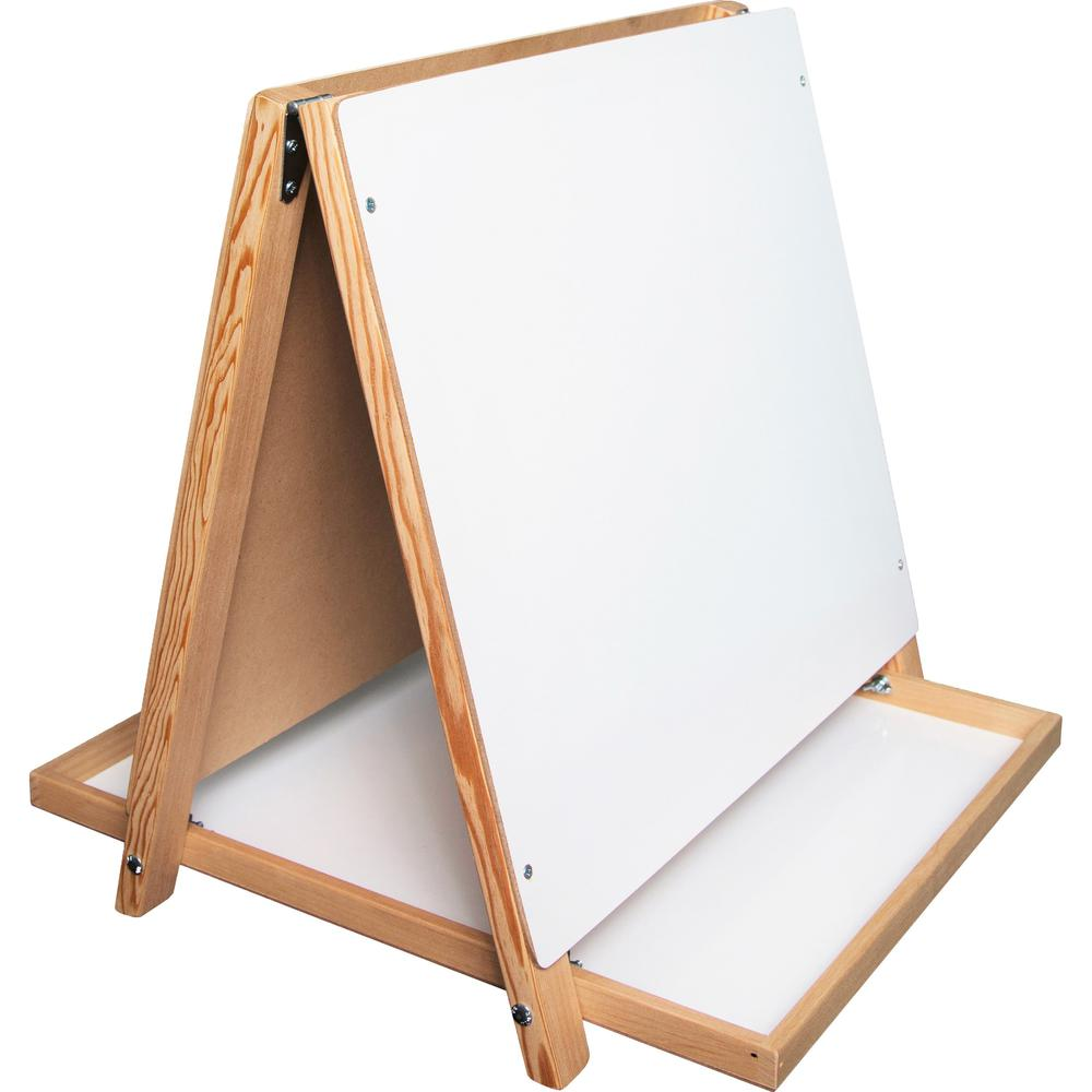 Flipside Dual Surface Table Top Easel - White/Green Surface - Rectangle - Tabletop - Assembly Required - 1 Each