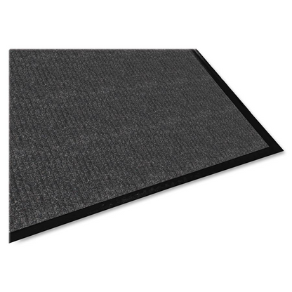 Genuine Joe Ribbed Indoor Wiper Mat - Warehouse, Indoor - 72" Length x 48" Width - Vinyl, Polypropylene - Charcoal