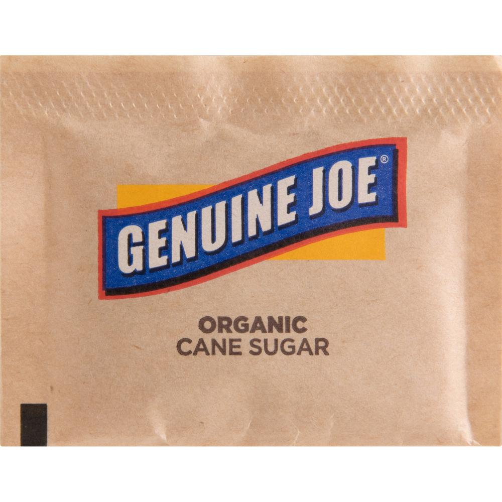 Genuine Joe Turbinado Natural Cane Sugar Packets - Packet - 0.159 oz (4.5 g) - Molasses Flavor - Natural Sweetener - 2/Carton - 200 Per Box