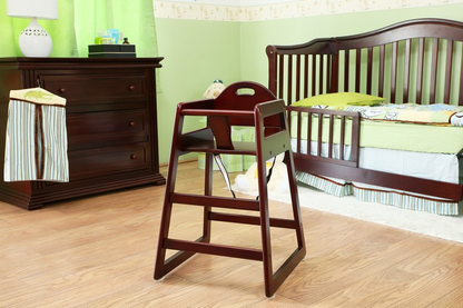 Solid Wood Stackable High Chair, Cherry