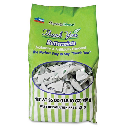 Hospitality Mints Thank You Buttermints - Individually Wrapped - 1 lb - 1 / Bag