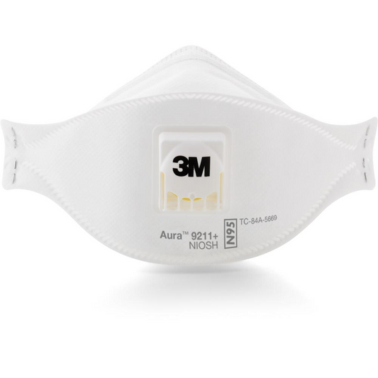 3M Aura Particulate Respirator - Comfortable, Adjustable Nose Clip, Disposable, Lightweight, Exhalation Valve, Collapse Resistant - Particulate, Dust, Fog Protection - White - 10 / Box