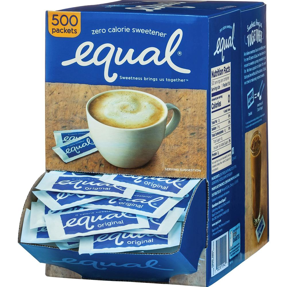 Equal Zero Calorie Original Sweetener Packets - 0.035 oz (1 g) - Artificial Sweetener - 500/Box