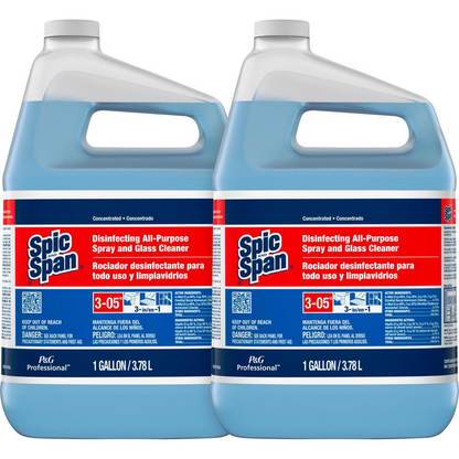 Spic and Span Disinfecting All-Purpose Spray and Glass Cleaner - Concentrate Liquid - 128 fl oz (4 quart) - 2 / Carton - Clear Blue