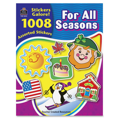 Teacher Created Resources For All Seasons Sticker Book - Self-adhesive - Acid-free, Lignin-free - Assorted - 1008 / Pack