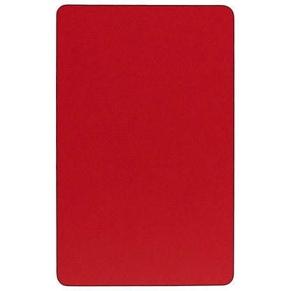 24''W x 48''L Rectangular Red HP Laminate Activity Table