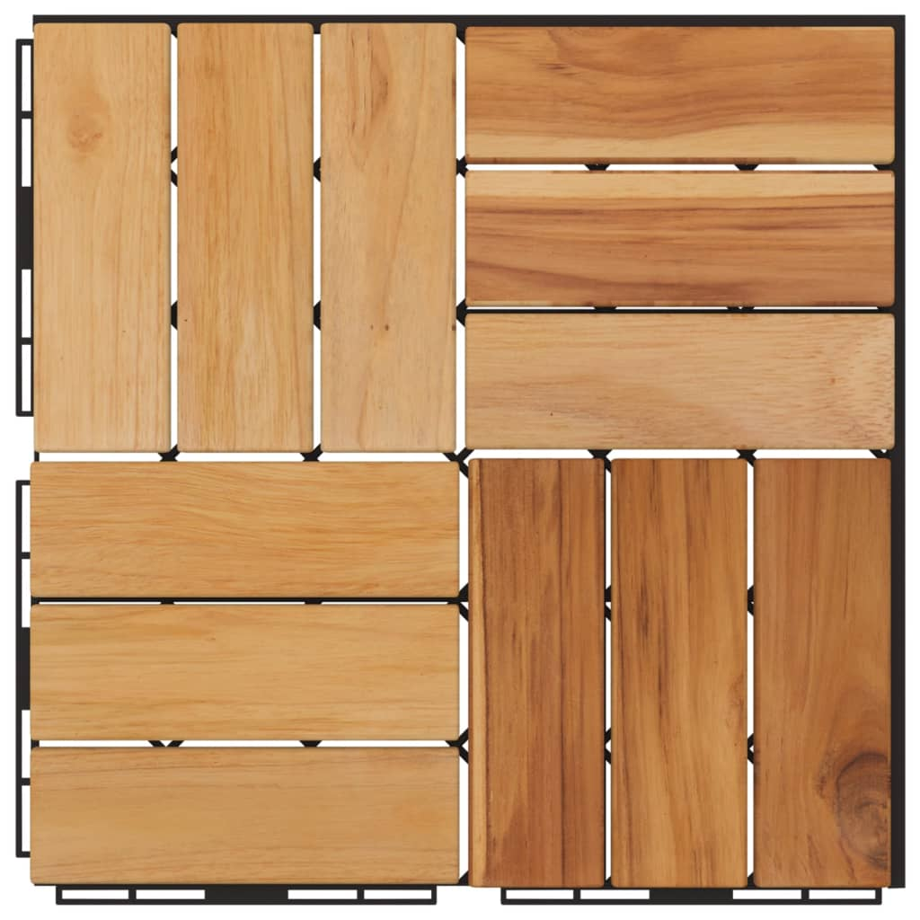 vidaXL Decking Tiles 10 pcs 11.8"x11.8" Solid Wood Teak