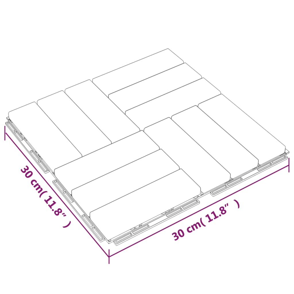 vidaXL Decking Tiles 10 pcs 11.8"x11.8" Solid Wood Teak