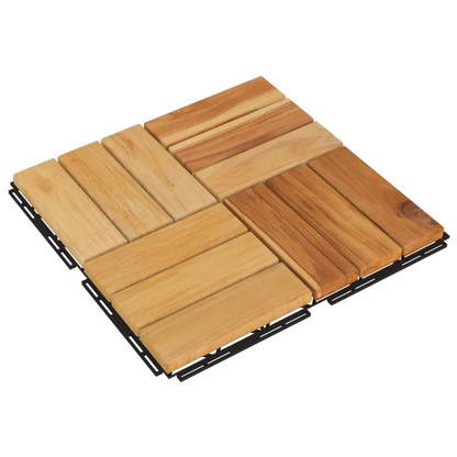 vidaXL Decking Tiles 20 pcs 11.8"x11.8" Solid Wood Teak