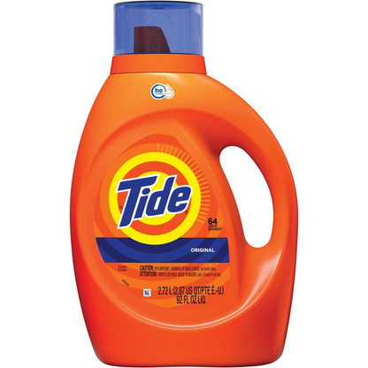 Tide Liquid Laundry Detergent - Concentrate Liquid - 92 fl oz (2.9 quart) - Original Scent - 1 Bottle - Blue