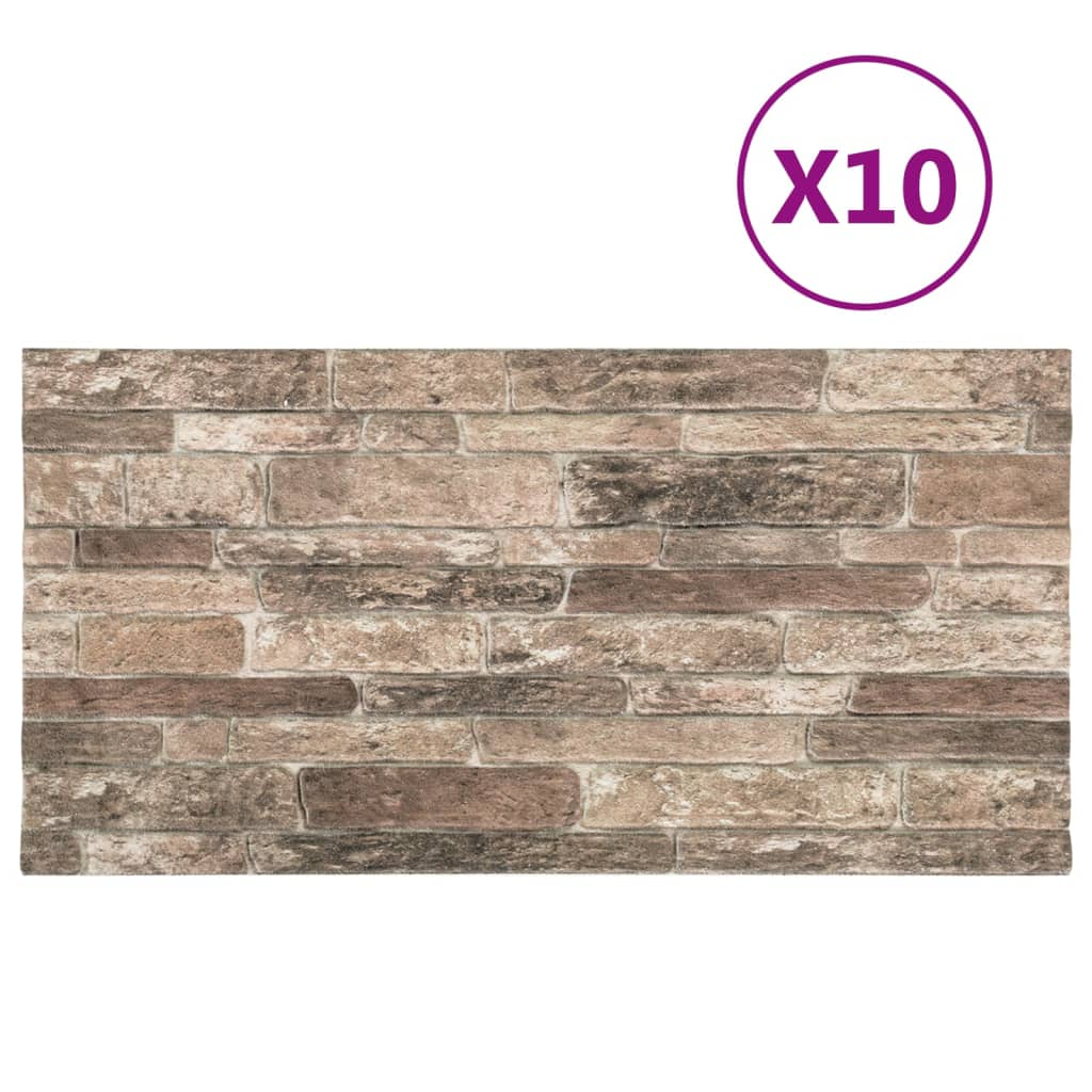 vidaXL 3D Wall Panels with Multicolor Brick Design 10 pcs EPS