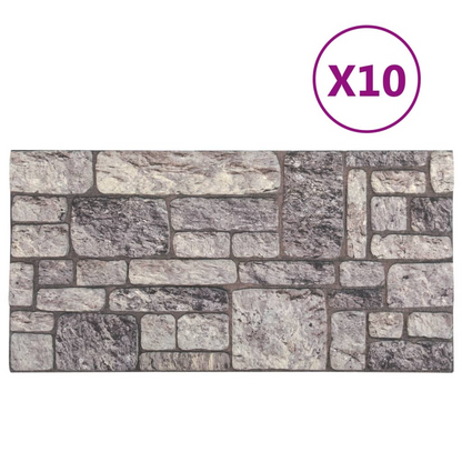 vidaXL 3D Wall Panels with Light Gray Brick Design 10 pcs EPS