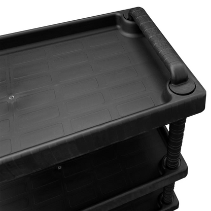 vidaXL 3-Tier Workshop Tool Trolley Black 29.5"x14.8"x36.2" PP