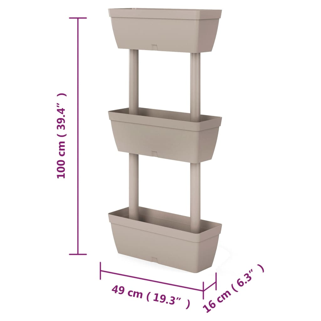 vidaXL Garden Planter 6 pcs 39.4" Taupe