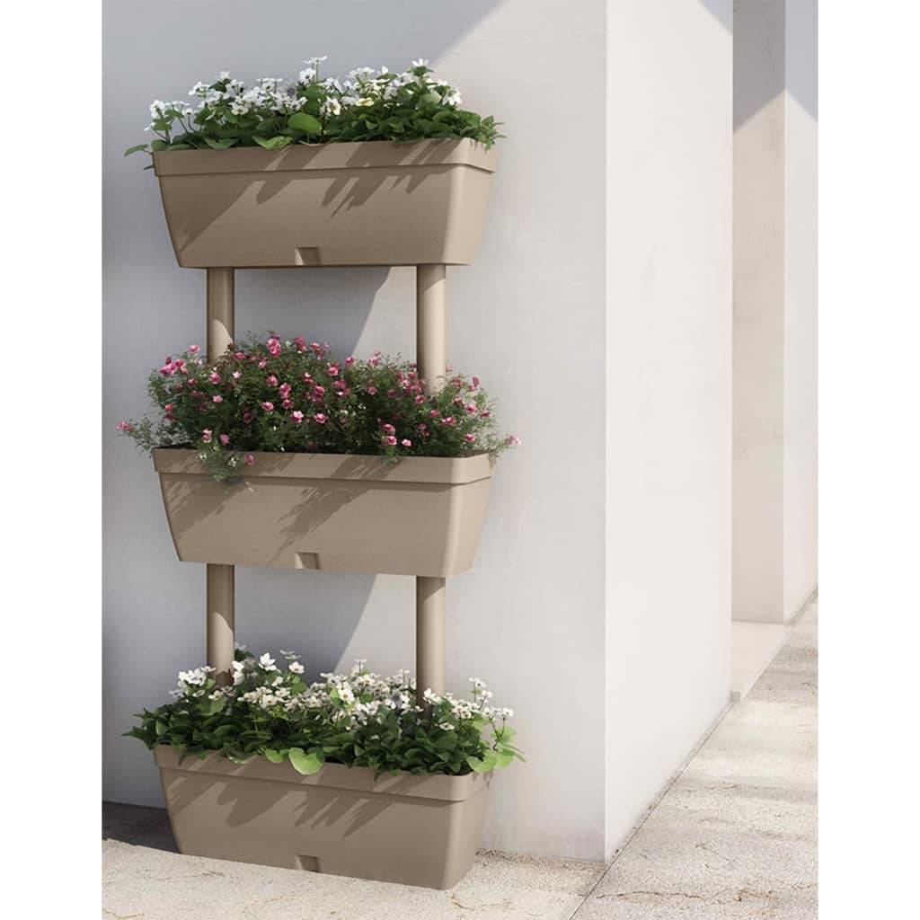 vidaXL Garden Planter 3 pcs 39.4" Taupe