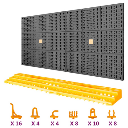 vidaXL Tool Wall 19.7"x39.4" 50 Hooks PP