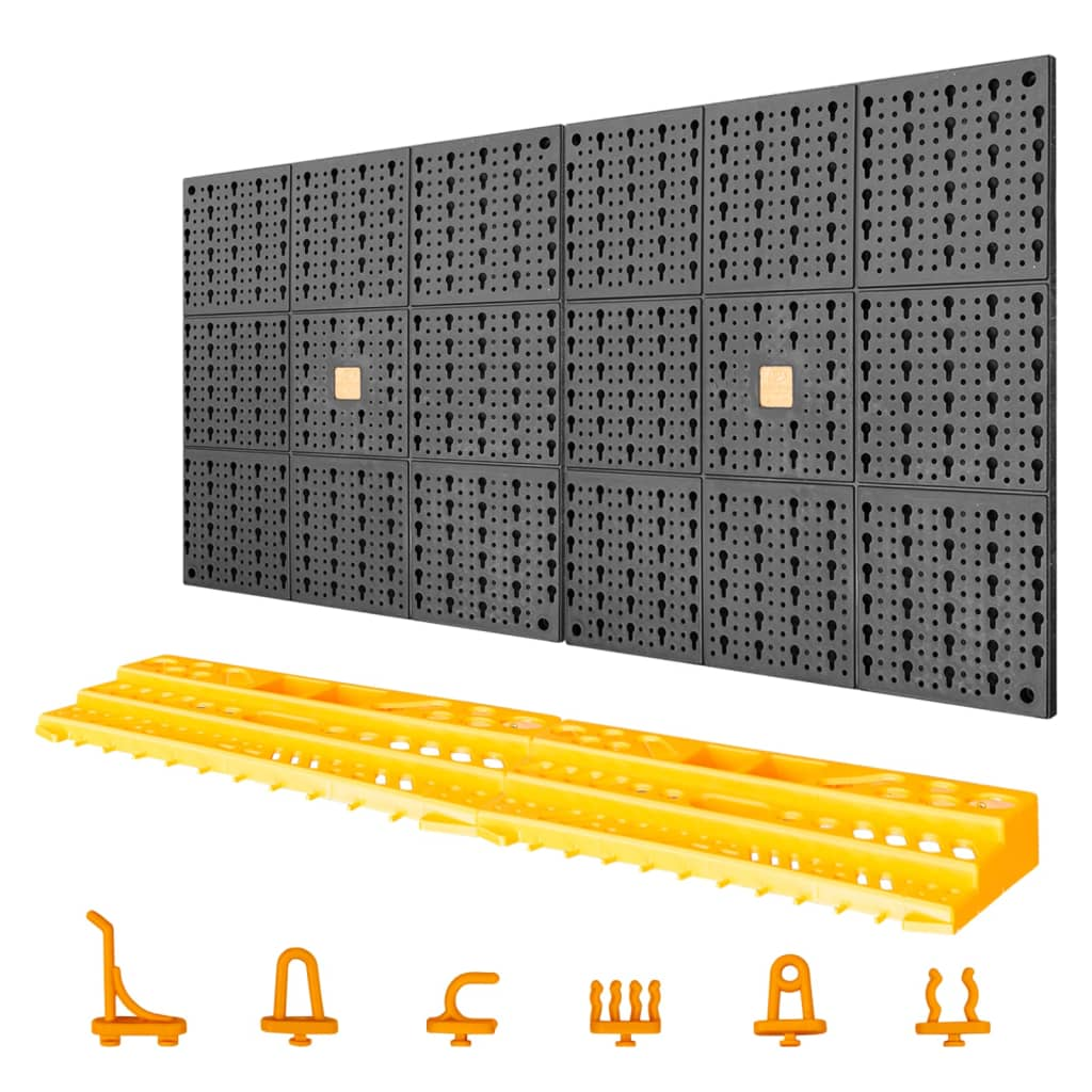 vidaXL Tool Wall 19.7"x39.4" 50 Hooks PP