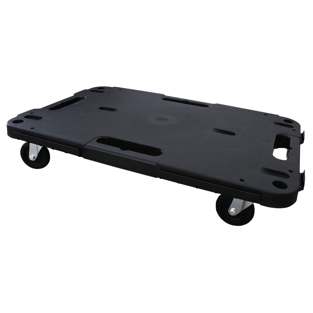 vidaXL Transport Trolley Black 22.8"x15"x4.7" PP