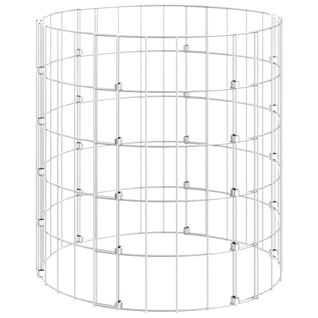 vidaXL Circular Gabion Pole Galvanized Steel Ø19.7"x19.7"