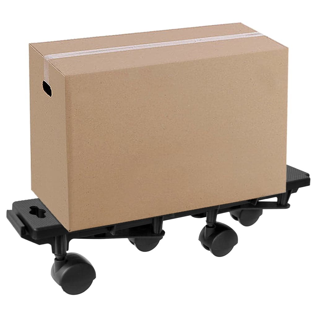 vidaXL Moving Dollies with 4 Wheels 2 pcs Black Polypropylene 374.8 lb