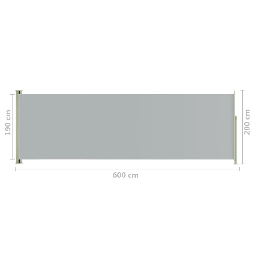 vidaXL Patio Retractable Side Awning 78.7"x236.2" Gray