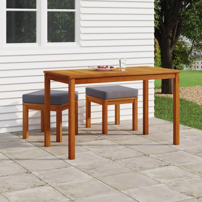 vidaXL 3 Piece Patio Dining Set with Cushions Solid Wood Acacia