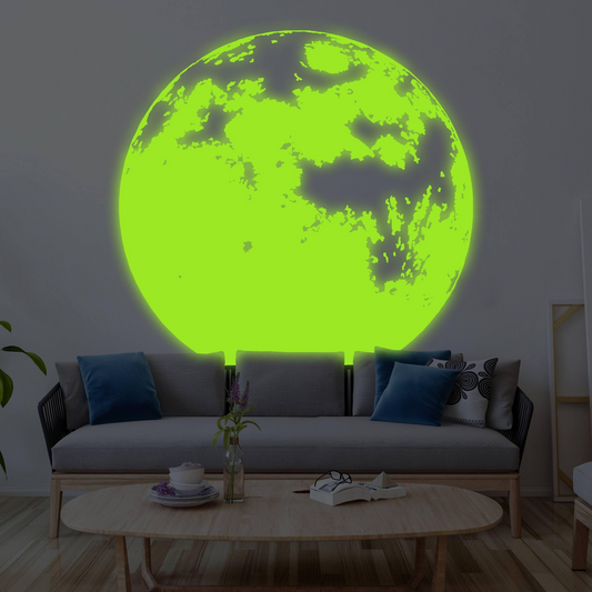 Luminous Lunar Wall Decal - Glow-in-the-Dark Moon Sticker