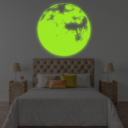 Luminous Lunar Wall Decal - Glow-in-the-Dark Moon Sticker