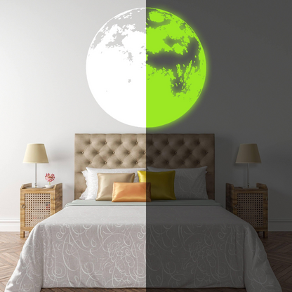 Luminous Lunar Wall Decal - Glow-in-the-Dark Moon Sticker