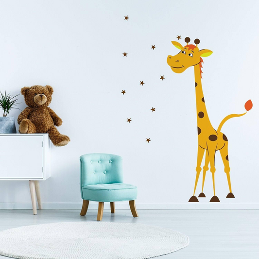 Adorable Giraffe Wall Decal Sticker for Kids - Cute Animal Themed Wall Decor