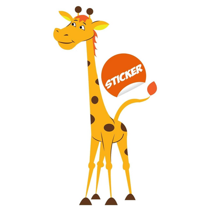 Adorable Giraffe Wall Decal Sticker for Kids - Cute Animal Themed Wall Decor