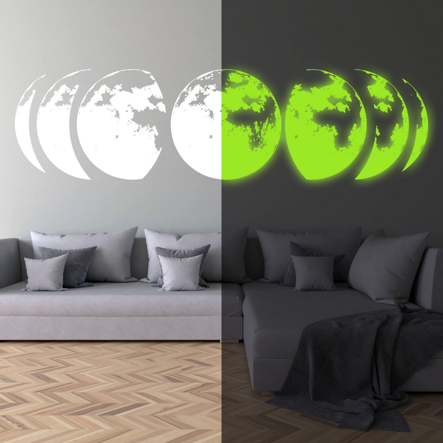 Lunar Glow Wall Art: Space Illumination with Celestial Artistry