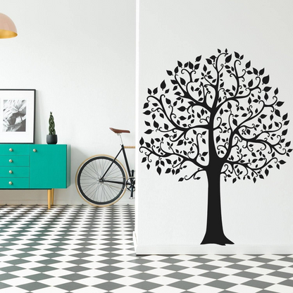 Serenity Tree Wall Sticker, Nature-Inspired Vinyl Decal, Botanical Art