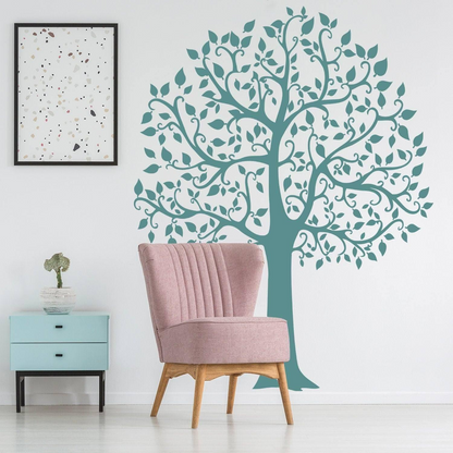 Serenity Tree Wall Sticker, Nature-Inspired Vinyl Decal, Botanical Art