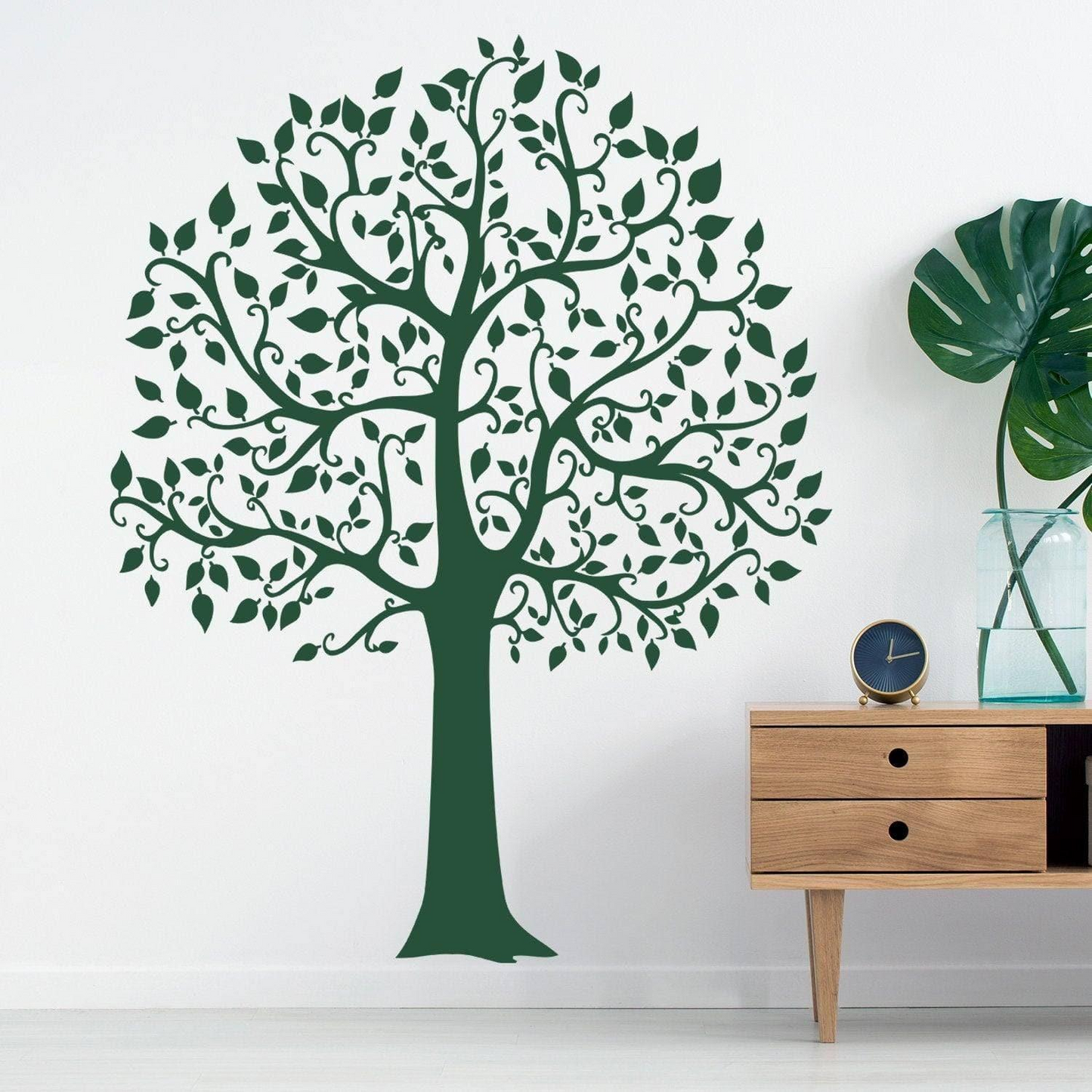 Serenity Tree Wall Sticker, Nature-Inspired Vinyl Decal, Botanical Art