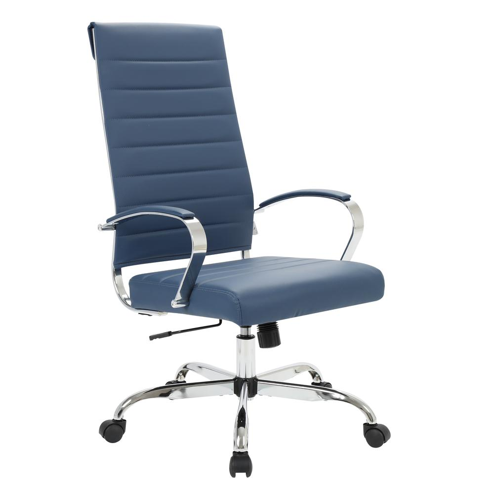 LeisureMod Benmar High-Back Leather Office Chair BOT19BUL