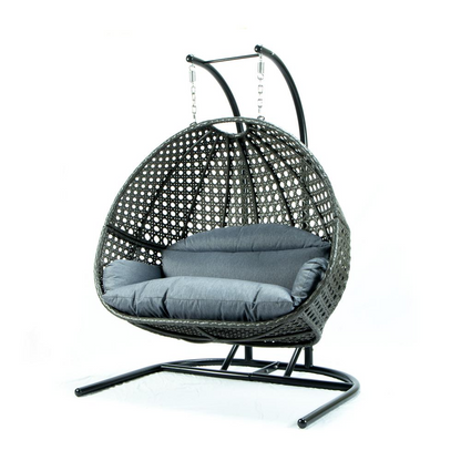 LeisureMod Wicker Hanging Double Egg Swing Chair  ESCU57CBU